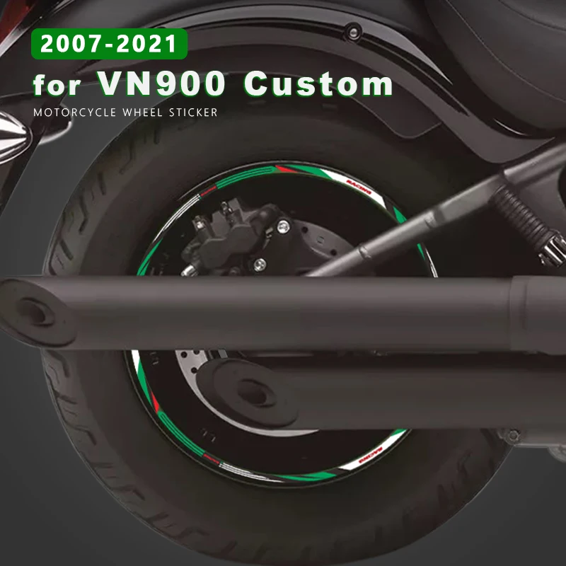 Наклейки на колеса мотоцикла Водонепроницаемые для Kawasaki VN 900 Классические аксессуары VN900 Vulcan 900 2007-2021 2008 2009 2010 Наклейка на обод