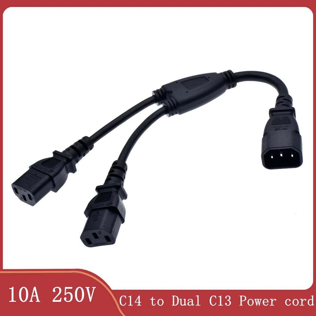 Кабель питания IEC 320 C14 -Dual C13, Разветвитель типа Y, Короткие кабели линии электропередачи, Кабельные узлы PDU, удлинительный адаптер, 30 см