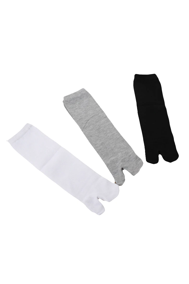 3 пары носков в японском кимоно, вьетнамках, сандалиях с разрезным носком, Tabi Ninja Geta Zori, Белый + черный + серый