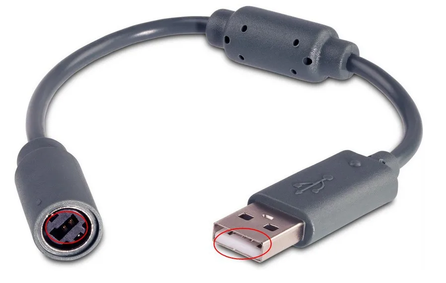 20 штук высококачественного USB-кабеля для xbox360 xbox 360 Кабель-конвертер 25 м Черно-серый