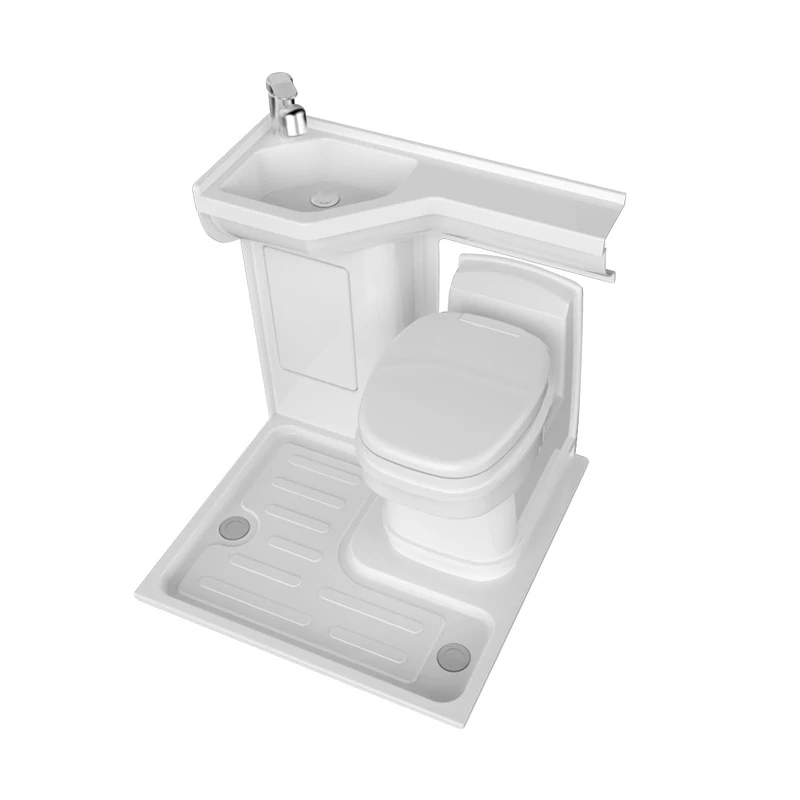 Модификация ванной комнаты на колесах 800 * 800 мм компактная универсальная комбинация ванной, унитаза и раковины