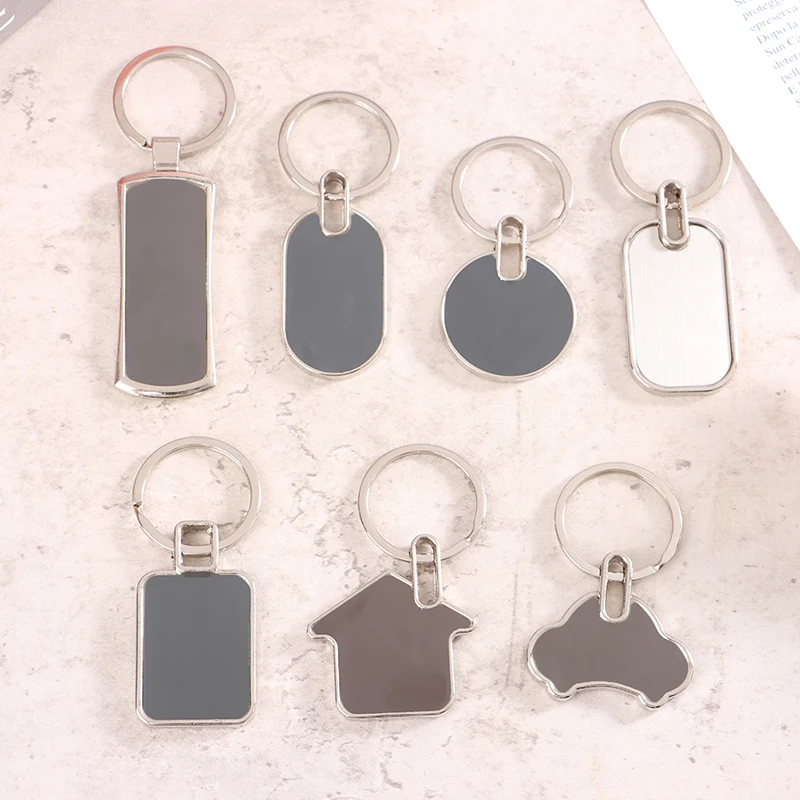 Пустой металлический брелок для ключей может быть лазерным логотипом, новым автомобильным брелоком для гравировки Унисекс