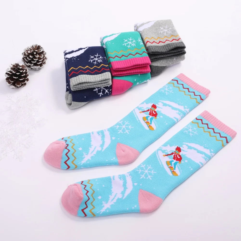 Детские носки Зимние Теплые лыжные носки для снега Высокоэластичные дышащие утолщенные носки для сноуборда
