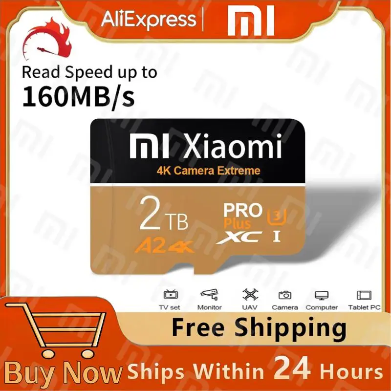 Xiaomi Micro TF SD Карта Mini SD Class10 2 ТБ 1 ТБ Extreme Pro Высокоскоростная запись, Суперсовместимая камера телефона, Карта памяти