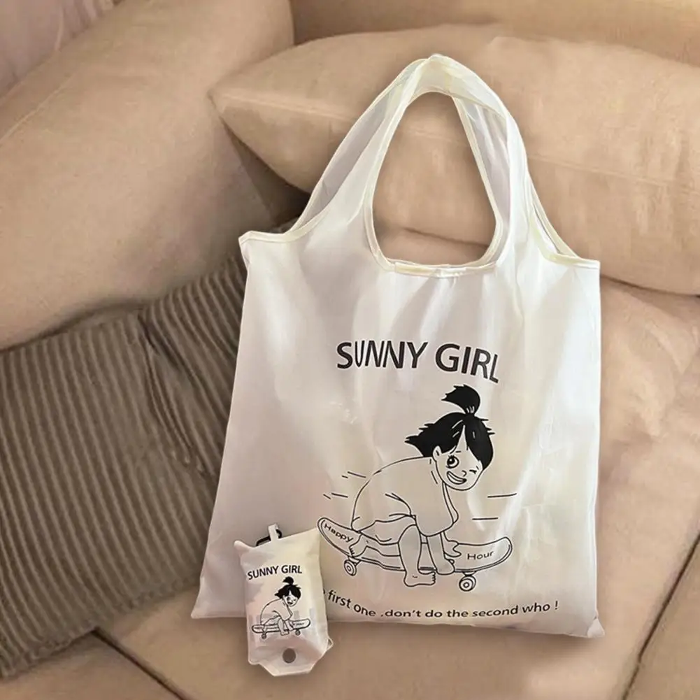 Легкая хозяйственная сумка, прочные легкие многоразовые хозяйственные сумки с милыми принтами для путешествий, Складное портативное хранилище в супермаркете.