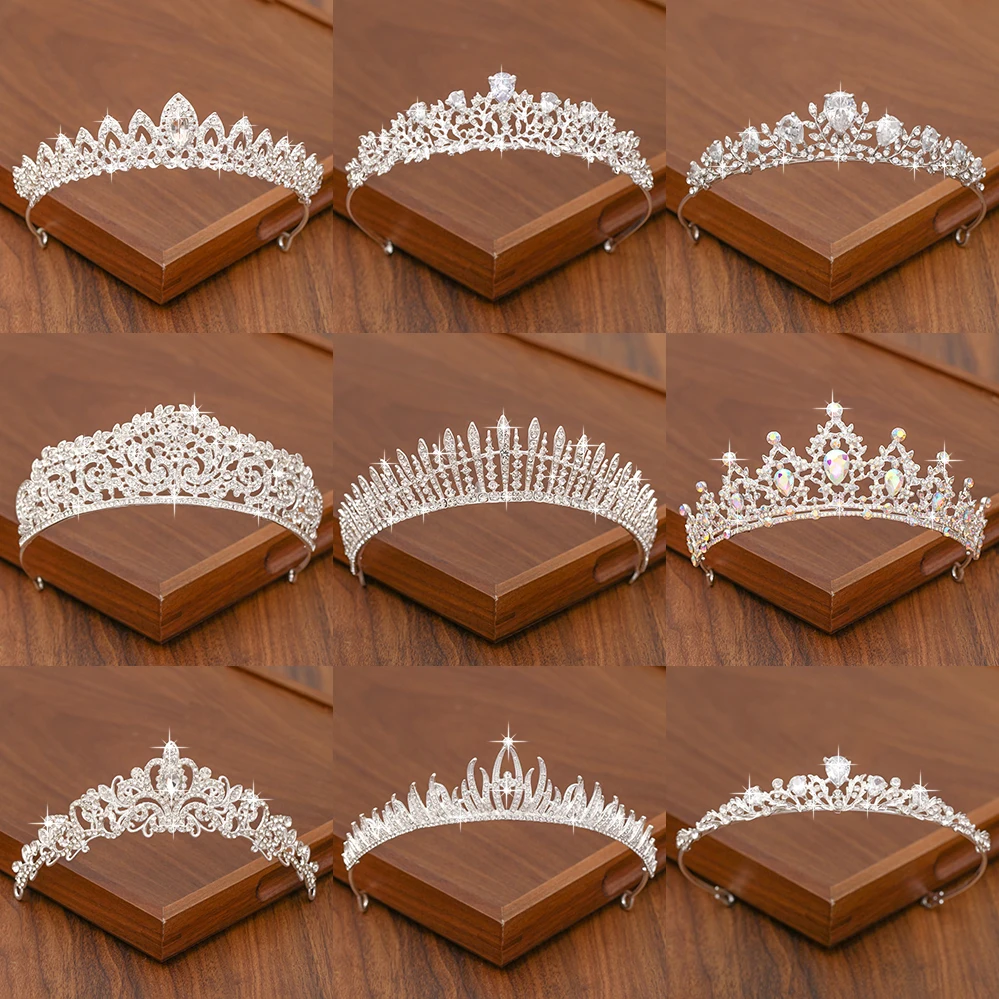 Свадебная Диадема Корона для волос Свадебные Аксессуары для волос Для женщин Серебряная Корона для свадебных корон И Диадема Женские Аксессуары В подарок