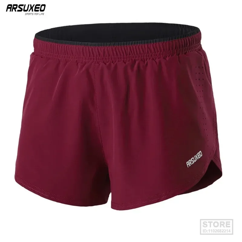 Мужские шорты для бега ARSUXEO 2 в 1, тренировочные 3-дюймовые двухслойные плавки для спортзала, спортивные штаны для бега, быстросохнущие с карманами