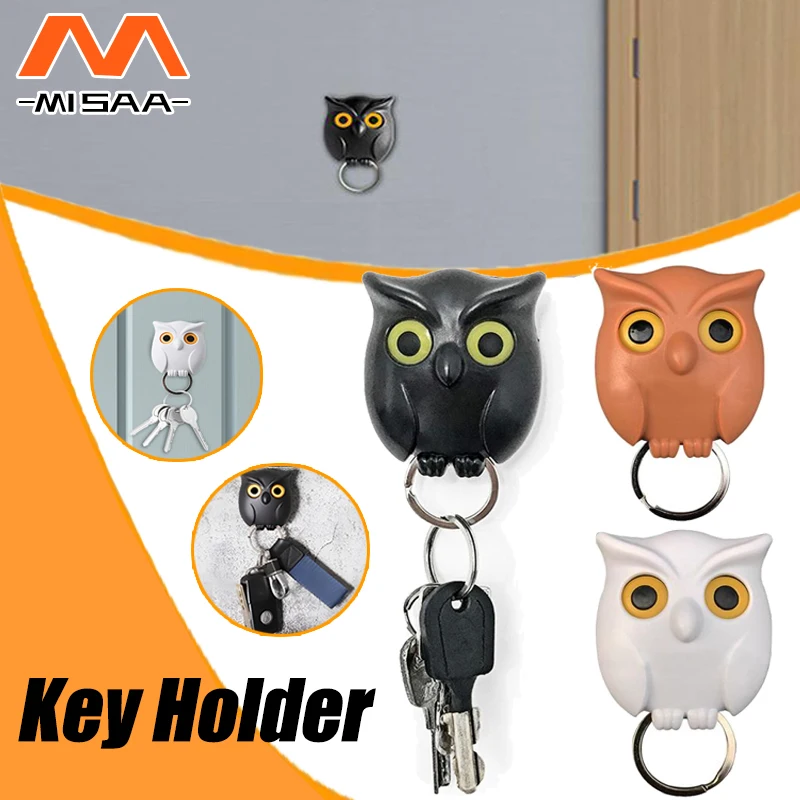 1 ШТ Настенный магнитный держатель для ключей Owl Night Держатель магнитов Брелок Для ключей Вешалка для хранения Крючок Для подвешивания Ключа Откроет Глаза Home Decor