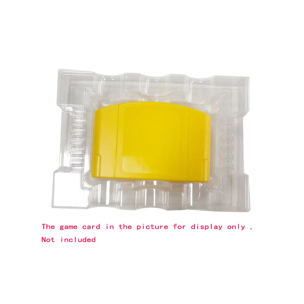 Прозрачная пластиковая подставка для игровых карт N64, футляры для картриджей, коробки С внутренней вставкой для лотка
