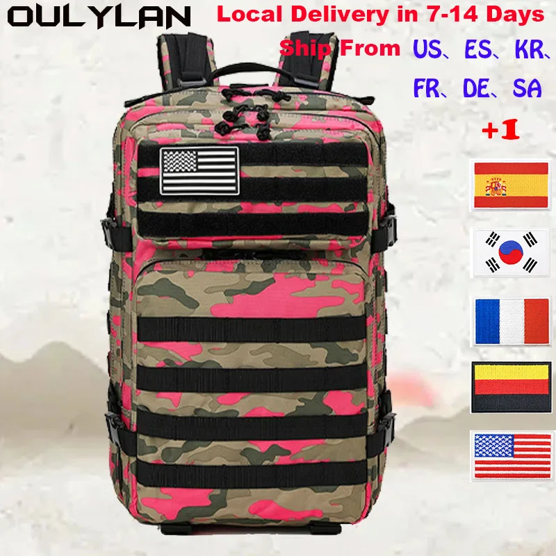 Oulylan 45L Большие тактические военные рюкзаки вместимостью 3 дня, армейские штурмовые сумки Molle для походов на открытом воздухе, рюкзак для кемпинга