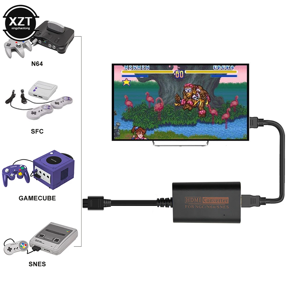 НОВЫЙ 720P HDMI-совместимый Коммутатор-Конвертер В HDTV Видеокабель, Удобный Разветвитель Для Преобразования Игровой Консоли NGC N64 SNES SFC
