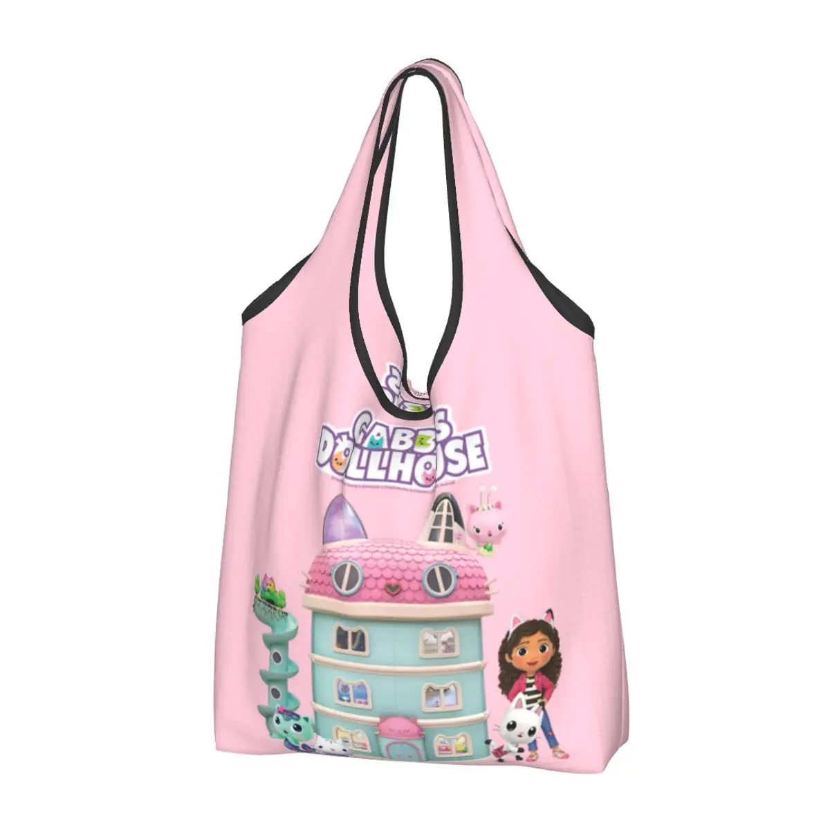 Сумка для покупок Gabbys Dollhouse из вторичной переработки, женская сумка-тоут, портативные сумки для покупок Mercat Cat