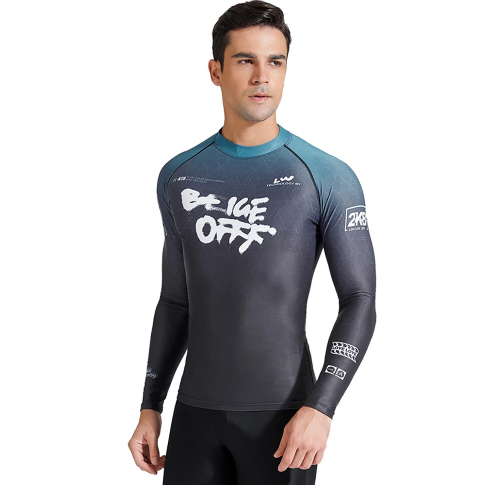 2023 Новый мужской водолазный костюм Модный Раздельный солнцезащитный костюм с длинным рукавом Для серфинга Топ Для пляжного плавания Водные виды спорта Топ Для серфинга