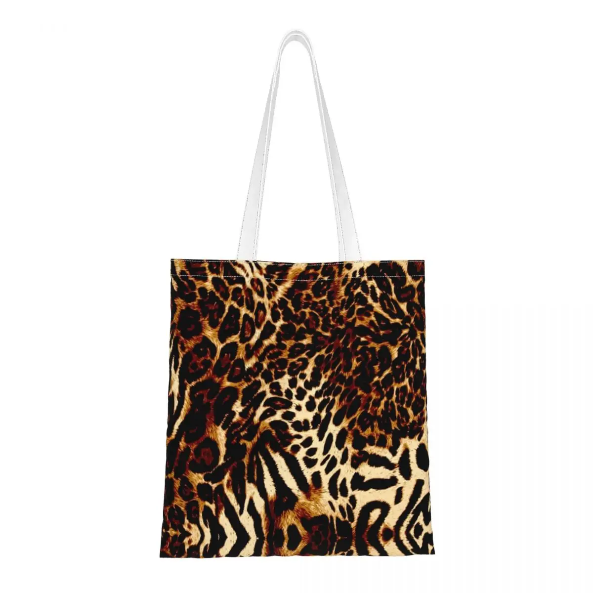 Леопардовые женские сумки через плечо с изображением тигра, абстрактный мех, сумка через плечо в стиле джунглей Харадзюку, модная холщовая сумка большой емкости