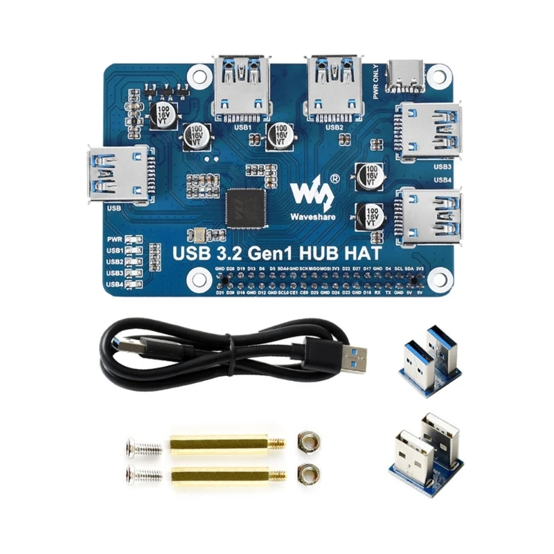 4-Портовый концентратор для Raspberry USB 3.2 Gen1 HUB HAT для Raspberry 4B 3B + 3B 2B B + A + 4 порта USB для USB3.0/2.0/1.1