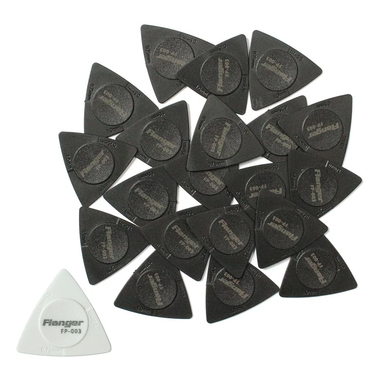 Флангер 20 Шт Треугольные Медиаторы Толщиной 1,0 0,75 0,5 Мм Из материала PC + ABS, Противоскользящие Медиаторы В стиле Black & White