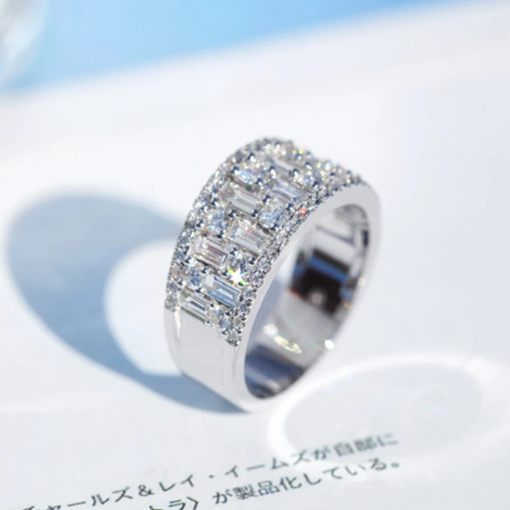 Оригинальные женские кольца WPB, блестящее Прямоугольное кольцо с бриллиантом, женские роскошные ювелирные изделия, блестящий циркон, дизайн, подарок красивой девушке, вечеринка