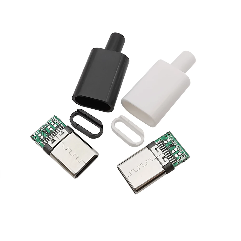 5 /10шт Разъем Type C USB 3.1 Сварочный штекер 24Pin Аксессуары для кабеля передачи данных DIY Интерфейс линии передачи данных Черный и белый