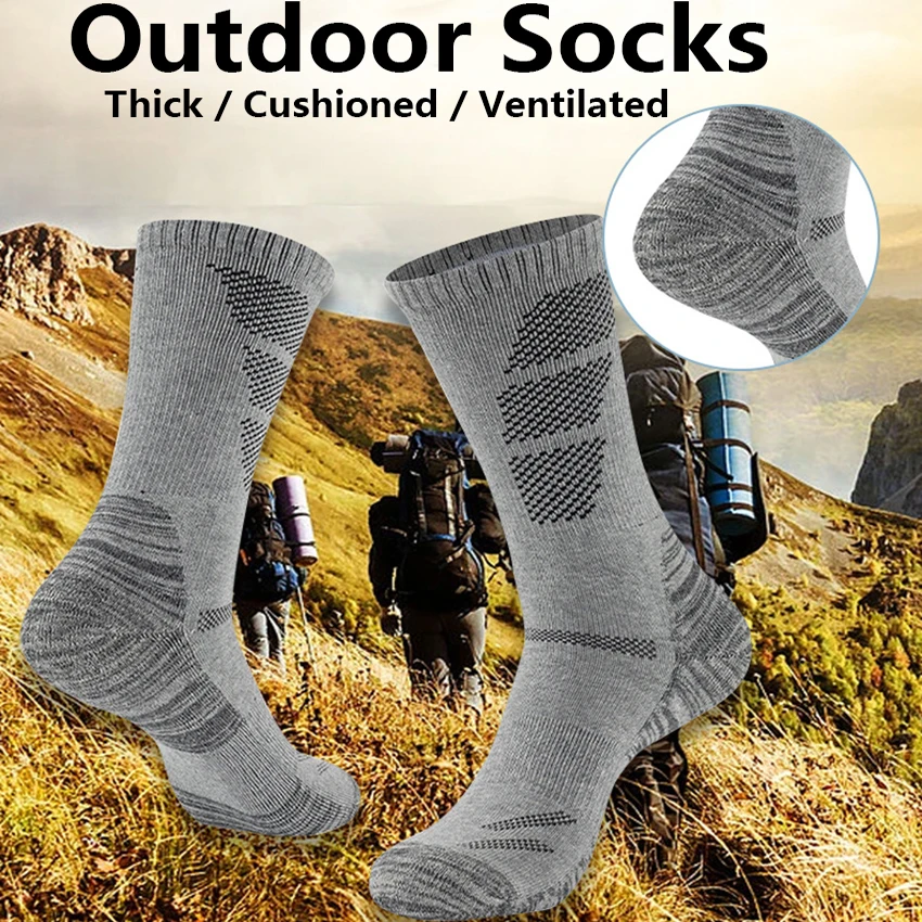Утепленные носки для пеших прогулок, кемпинга, скалолазания, мужские женские носки-ботильоны, хлопковые спортивные носки с подушкой для защиты пальцев ног
