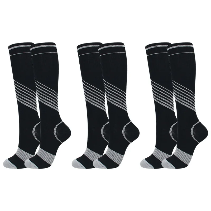 3 пары Компрессионных носков для мужчин и женщин, Нейлоновые Медицинские Чулки для кормления, специализированные Дышащие Спортивные Носки