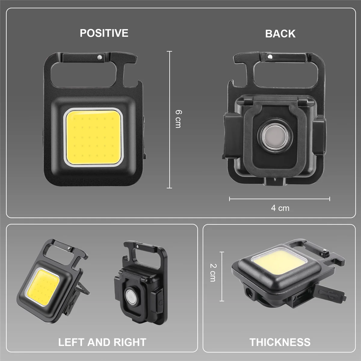 3шт Мини-светодиодный фонарик, портативный USB-аккумуляторный рабочий фонарь, яркий брелок для ключей, маленькие карманные фонарики для улицы