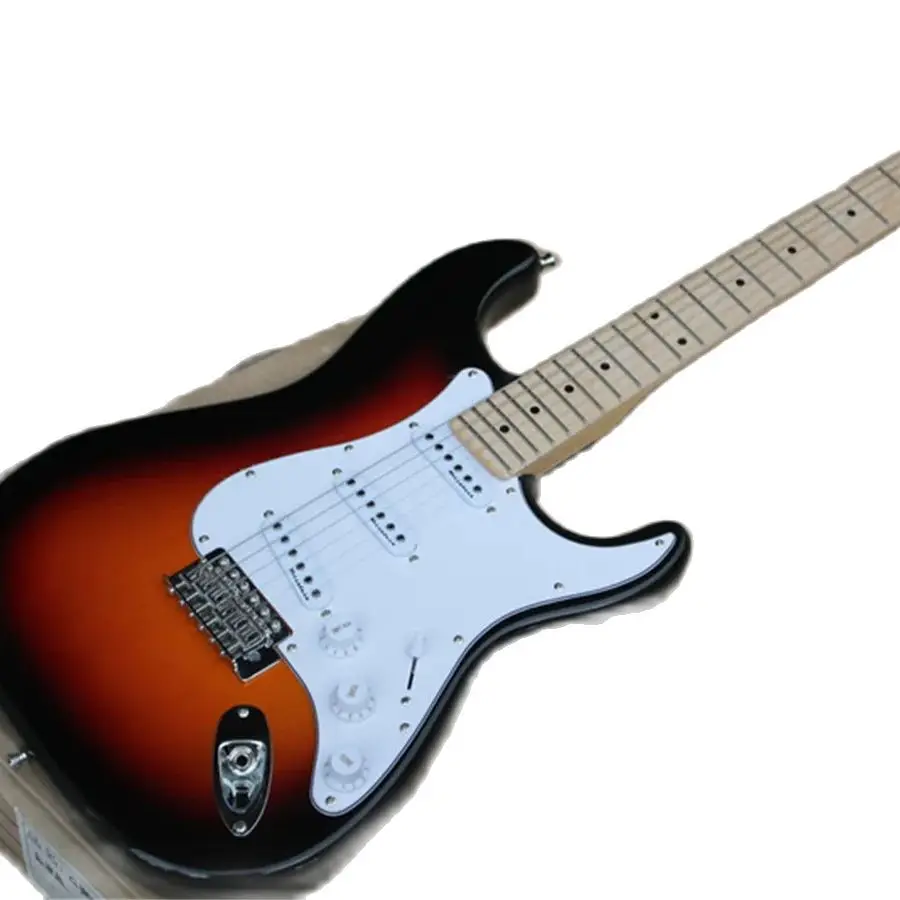 Электрогитара ST на заказ, массивный гриф Sunset Maple, Высококачественная гитара, Бесплатная доставка