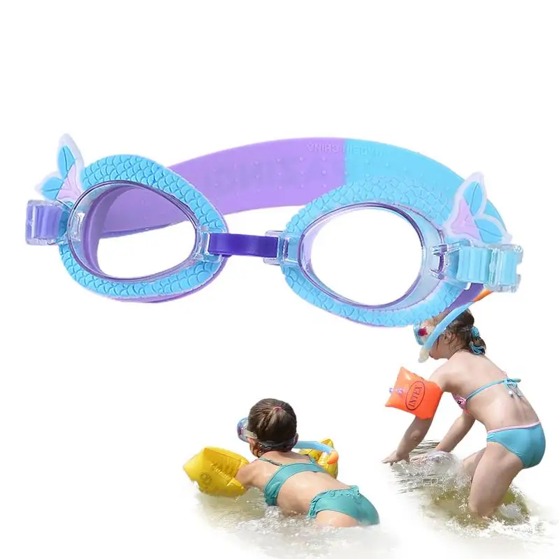 Новые водонепроницаемые детские очки для плавания Милые Очки для плавания для детей Регулируемый ремешок Силиконовые Мультяшные Зеркальные очки