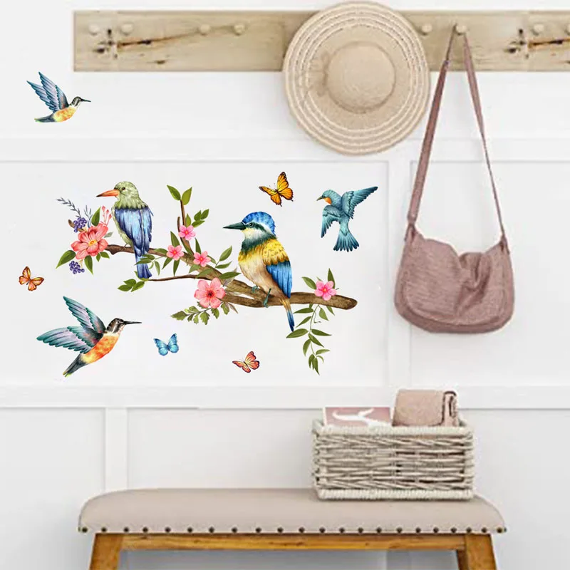 Птичьи ветви цветочные наклейки на стены гостиной спальни детской комнаты декоративные наклейки на стены