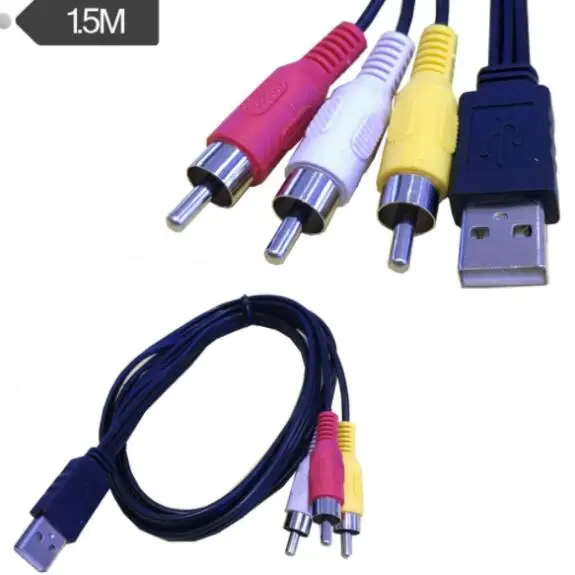 1,5 м USB A штекер к 3 RCA AV-кабелю удлинитель Аудио-видео линейный разъем провод адаптер