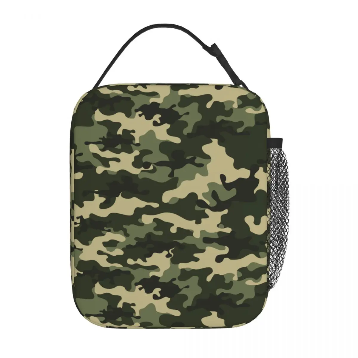 Зеленая камуфляжная сумка для ланча с изоляцией из военного камуфляжа Коробка для хранения продуктов Портативный термоохладитель Ланч-бокс для пикника