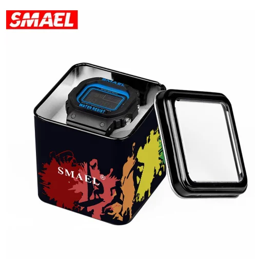 Новая Оригинальная Подарочная Коробка SMAEL для Спортивных часов Mental Box Men Watch Accessory Box Защитная Квадратная Коробка для Часов