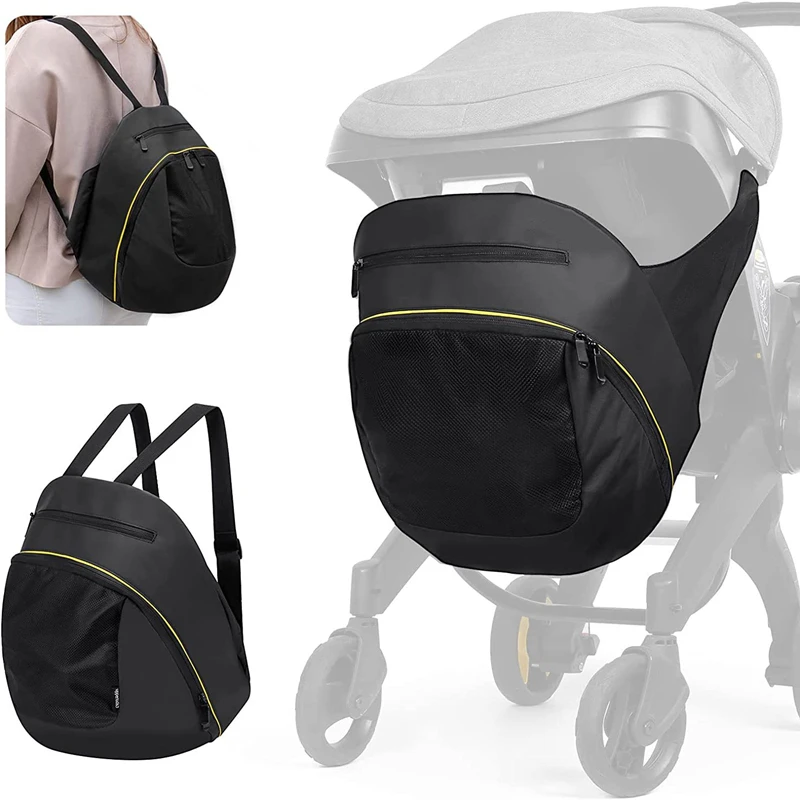 Сумка для хранения мамы для аксессуаров для коляски Doona / Foofoo, переносная сумка для хранения, Рюкзак для мамы, 2 В 1, черная водонепроницаемая сумка для подгузников
