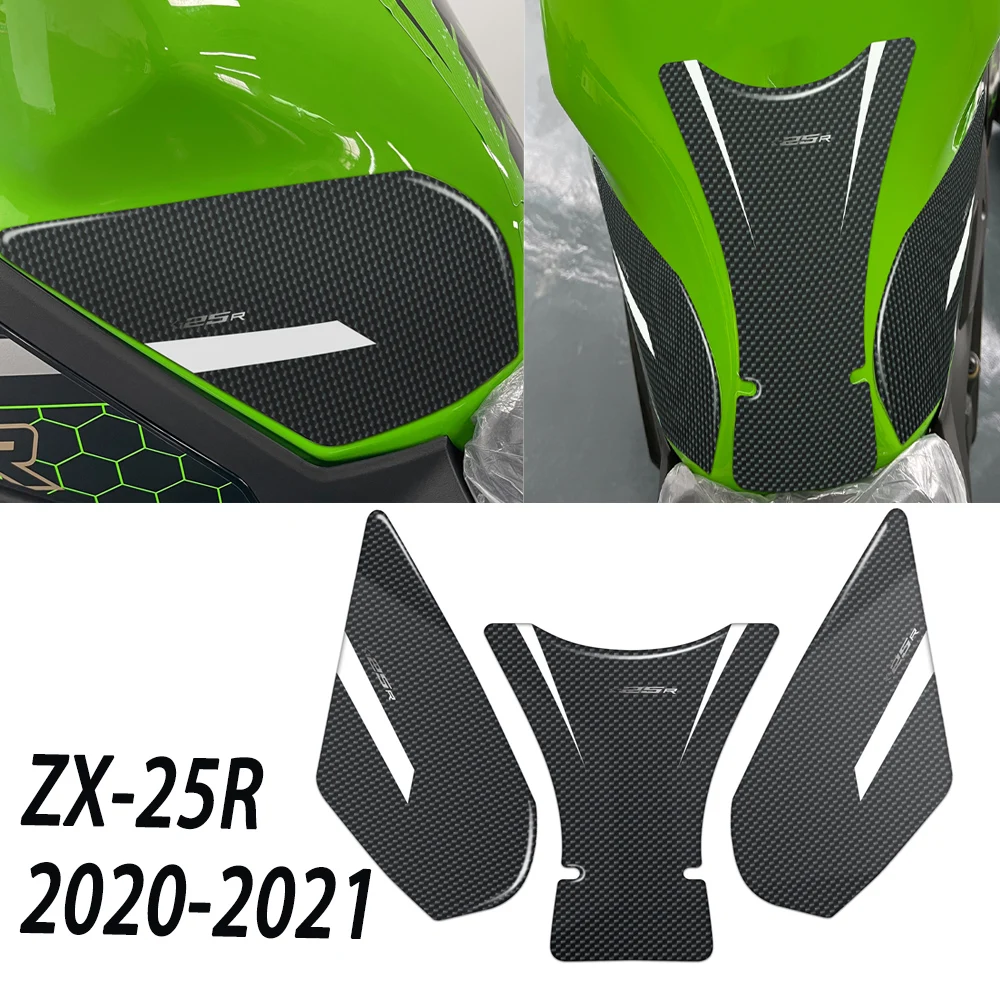 zx25r 3D Мотоциклетная Карбоновая Накладка На Бак Для Kawasaki NINJA ZX-25R ZX 25R 2020 2021 Скоростная Тройная Накладка На Бак Протектор Наклейка Наклейки