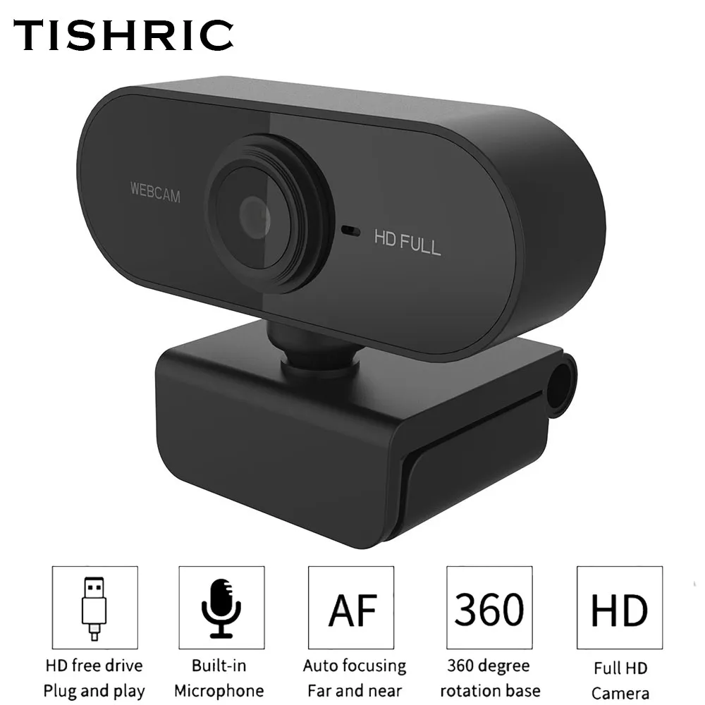 Веб-Камера TISHRIC H200 1080p HD Meeting Web Cam Веб-Камера С Автоматической Фокусировкой С Микрофоном, Чехол Для Веб-Камеры Для Видеоконференций