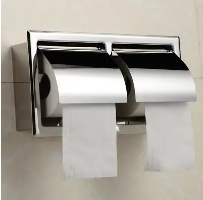 Бесплатная доставка Держатель туалетной бумаги из нержавеющей стали Полированный Хромированный Настенный скрытый ящик для рулонной бумаги для ванной комнаты Водонепроницаемый