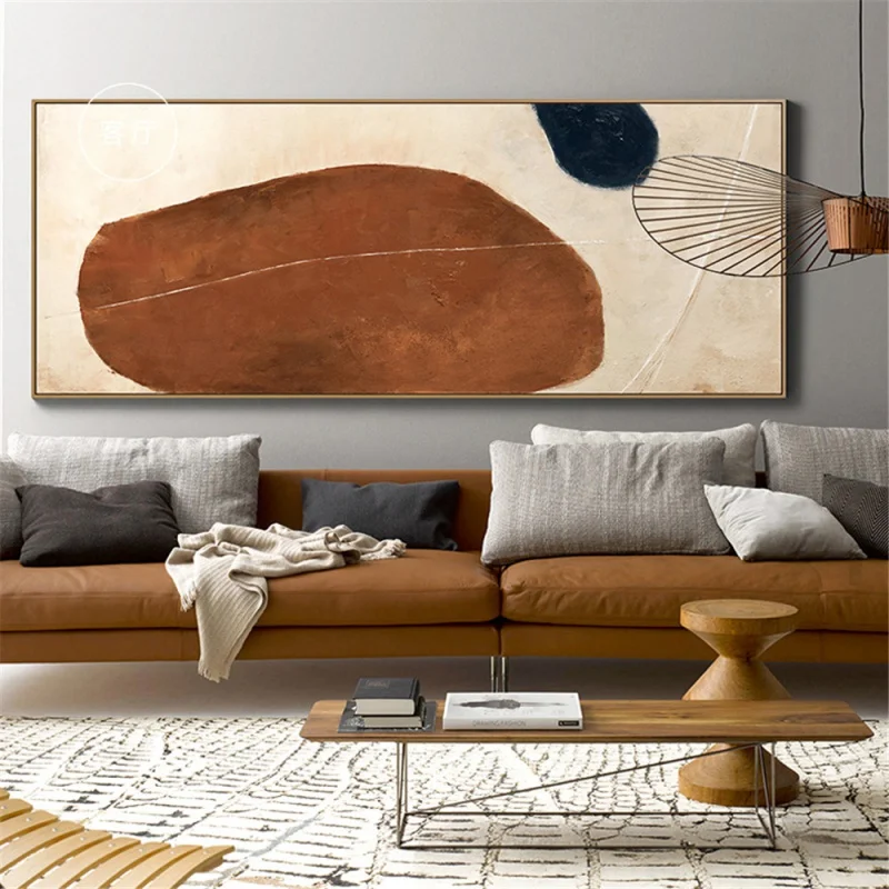 Северная Европа Morandi Wall Art Простая Текстура Геометрический Цветной Блок Длинный Плакат И Принт Гостиная Спальня Домашний Декор Подарок