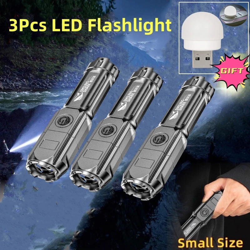 Мощный светодиодный фонарик, Гигантские Яркие Тактические Фонари, Перезаряжаемый USB 18650, Водонепроницаемый светодиодный фонарик для рыбалки, охоты с зумом