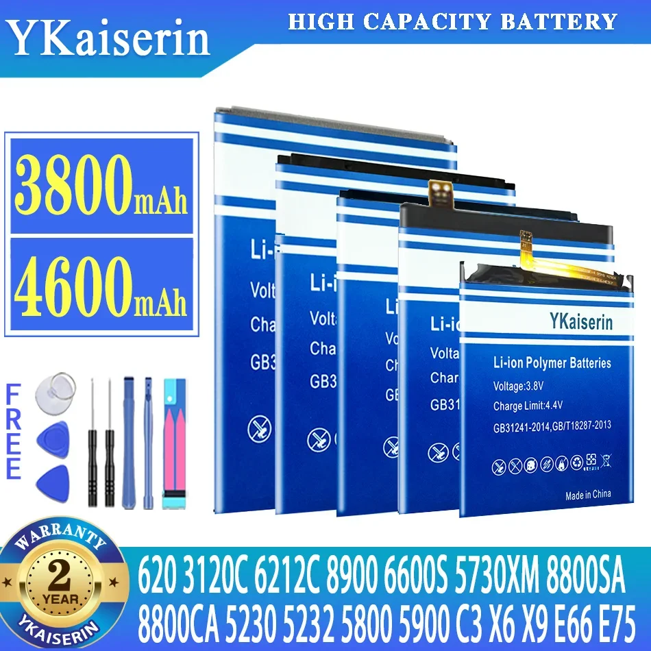 YKaiserin Аккумулятор для Nokia C6 C6-00 Lumia 620 E66 3120C 6212C 8900 6600S E75 5730XM 8800SA 8800CA 5230 5232 5800 5900 C3 X6 X9