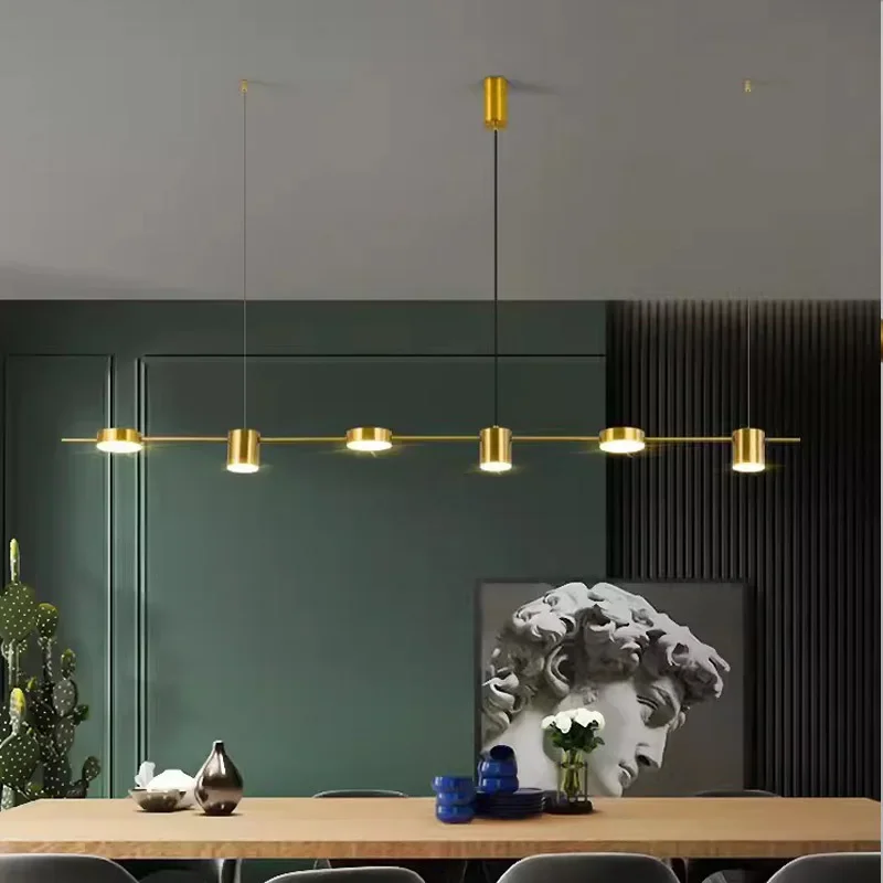 Подвесной светильник Nordic LED, креативная люстра с длинной полосой, простые интерьерные лампы для ресторана, бара, студии