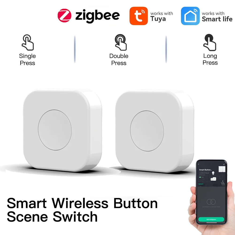 Tuya Smart Zigbee Switch Кнопочный Переключатель One Key Control Scene Беспроводной Пульт Дистанционного Управления Smart Life APP Home Automation Switch