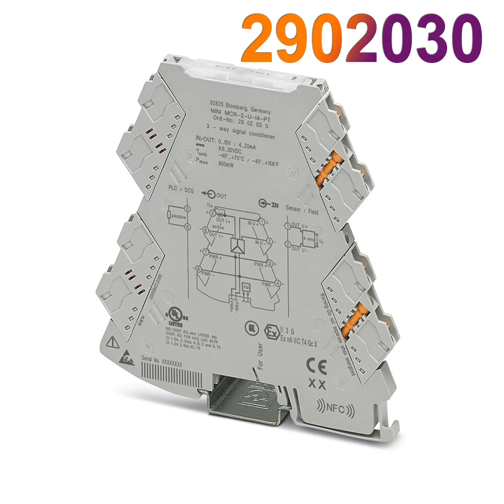 Новый МИНИ-MCR-2-U-I4-PT 3-Полосный Формирователь сигнала 0V... 10V 4mA ... 20mA Для Phoenix 2902030 