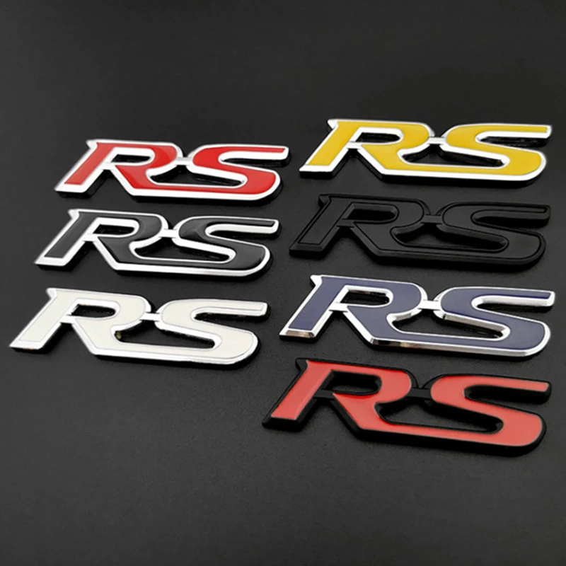 3D Металлический Автомобиль RS Логотип Спортивный Значок Передняя Решетка Багажника Наклейки Аксессуары Для Ford Focus Kuga Fiesta Edge Mondeo