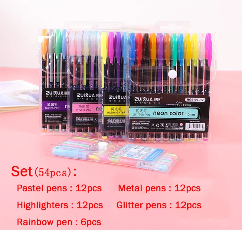 5 / комплект Гелевых ручек с металлическим блеском для школьного офиса, журналов-раскрасок для взрослых, маркеров для рисования, рекламной ручки