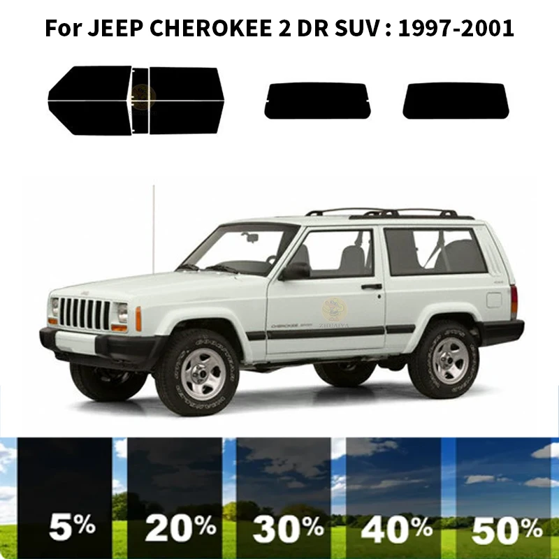 Предварительно нарезанная нанокерамика, комплект для УФ-тонировки автомобильных окон, Автомобильная пленка для окон JEEP CHEROKEE 2 DR SUV 1997-2001