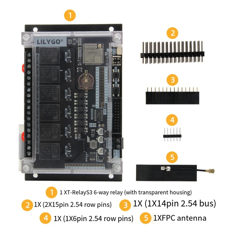LILYGO T-Relays3 ESP32-S3 6-Полосная Плата Разработки Реле Wifi Bluetooth Плата Расширения Беспроводного Модуля ЖК-Дисплей