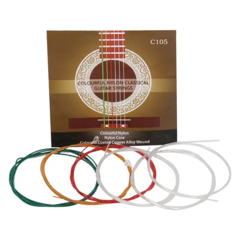 Упаковка из 6 струн для классической гитары IRIN C105, нейлоновая обмотка из сплава с цветным покрытием