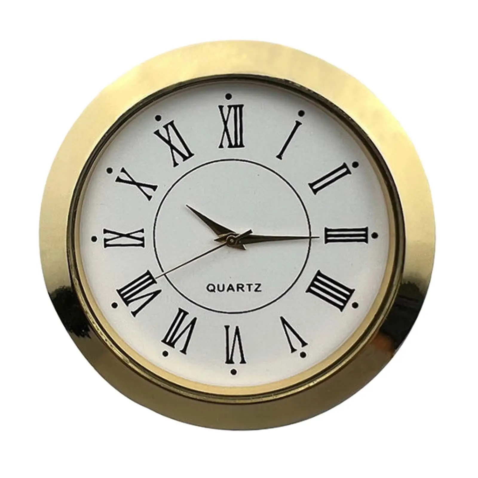 Металлические настенные часы, вставка из золота, часы с белым циферблатом и римскими цифрами, миниатюрные часы для самостоятельной установки, домашние часы, школьные часы
