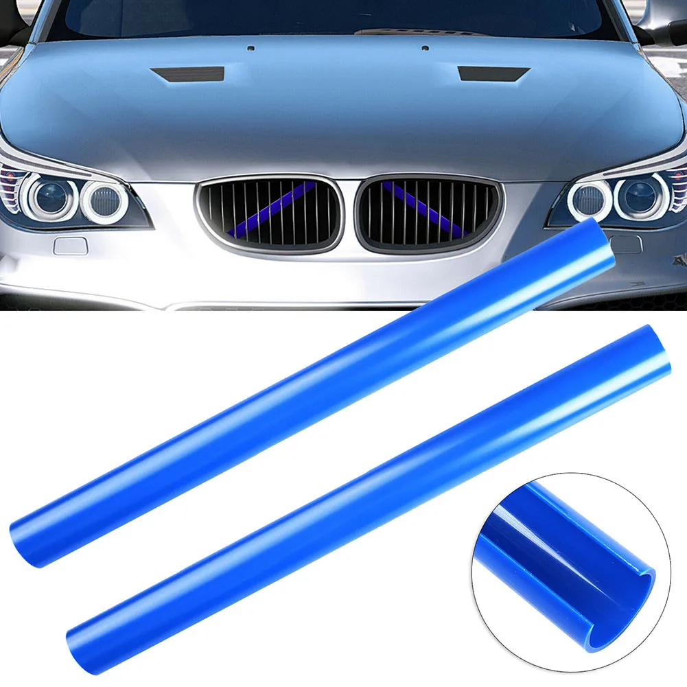 2 шт./компл. Накладка на переднюю решетку радиатора для BMW E60, Синяя рамка для крышки, Автомобильная опора, Гриль-бар, Спортивный стиль, Аксессуары для декора, Наклейка