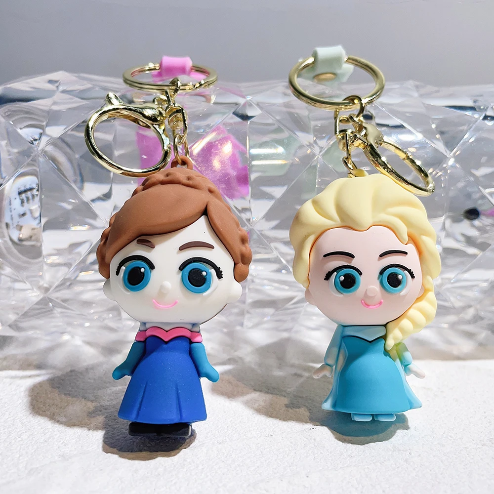 Брелок для ключей из аниме Disney Frozen Королева Эльза Принцесса Анна, Эпоксидная кукла, брелок для ключей, рюкзак, Подвеска, Брелок для ключей от машины, Игрушки, подарок