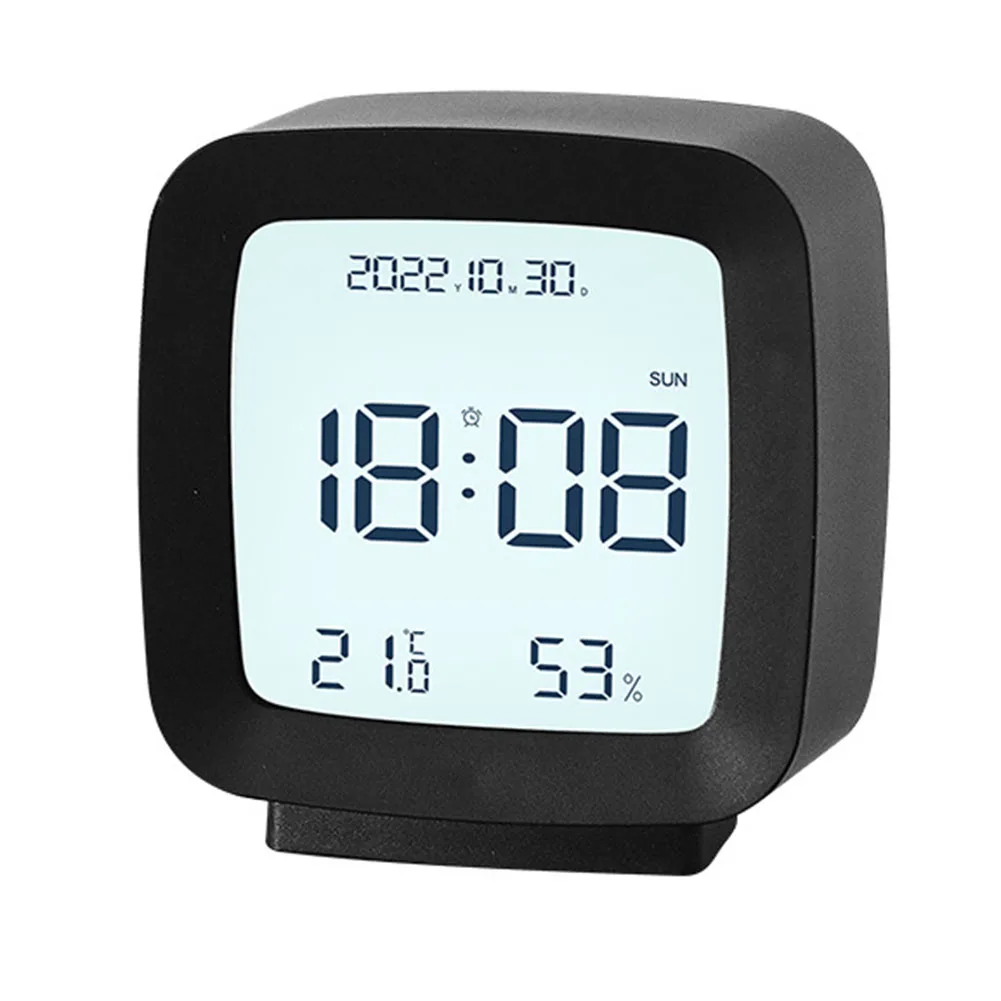 Прикроватные часы Будильник ЖК дисплей Минималистичные Студенческие часы с температурой и влажностью, будильник с голосовым управлением, спальня